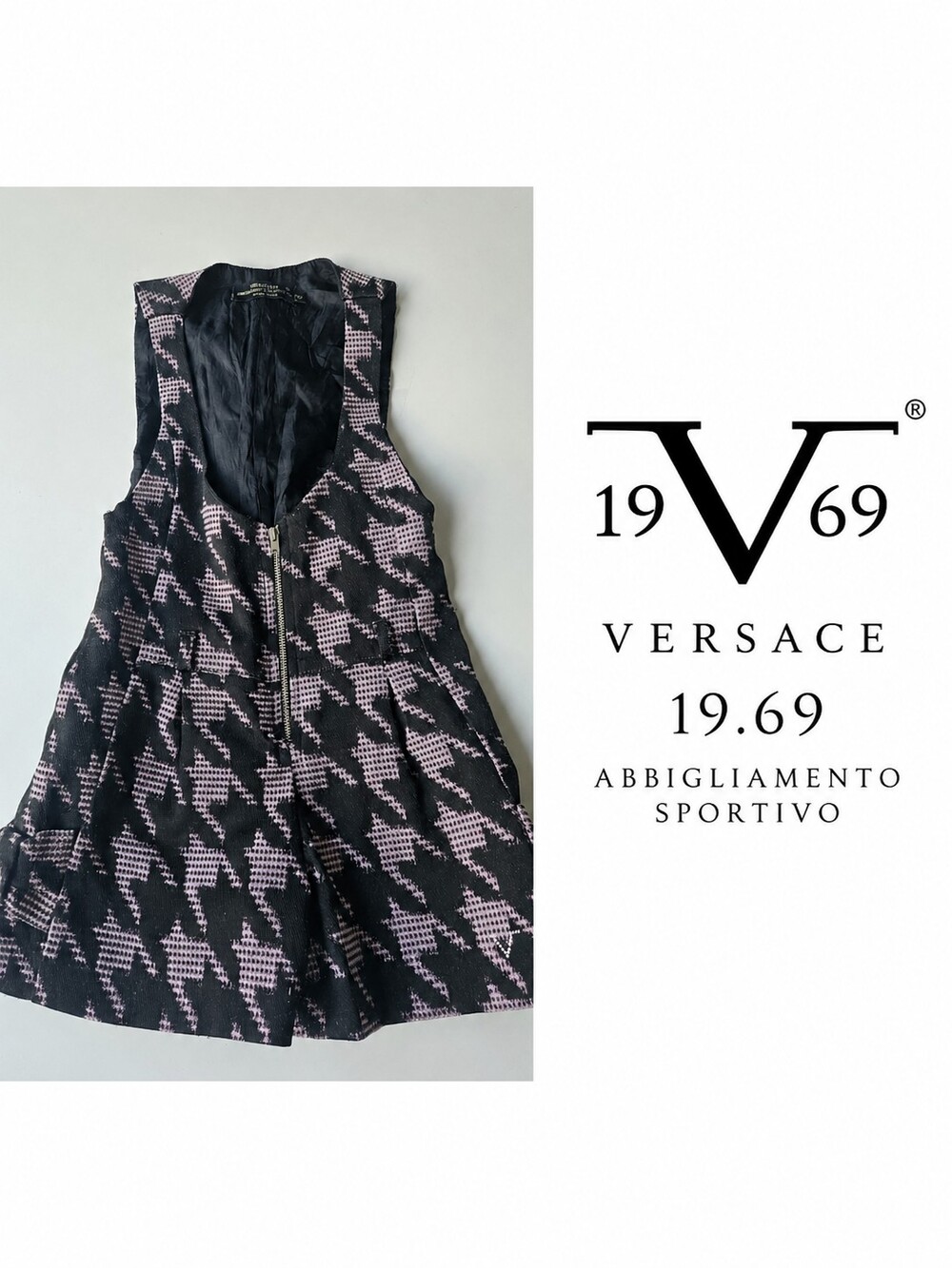 Versace 19.69 Abbigliamento Sportivo Girls 9Y Houndstooth Romper Playsuit